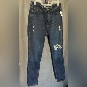 Old Navy 360 Stretch Extra High-Rise Rockstar Super Skinny Distressed Jeans Sz14